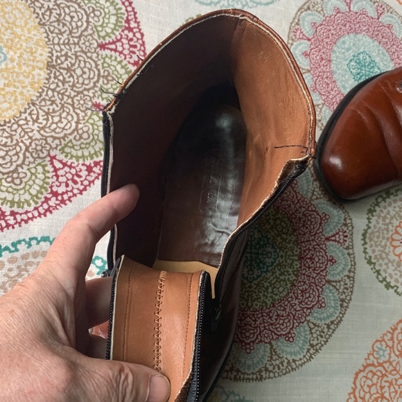 70’s Bostonian Double Zipper Brown Ankle Boots 8.5 - Picture 10 of 13